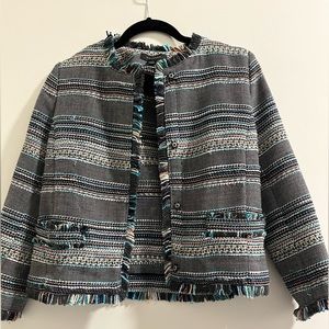 Tweed blue halogen blazer